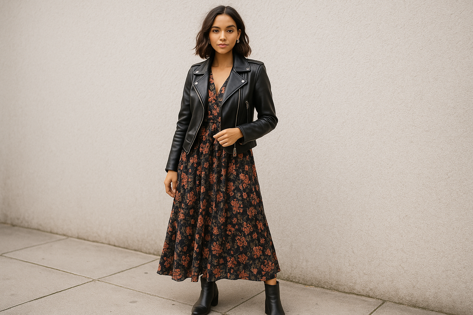 Leather Jackets with Maxi Dresses for Women